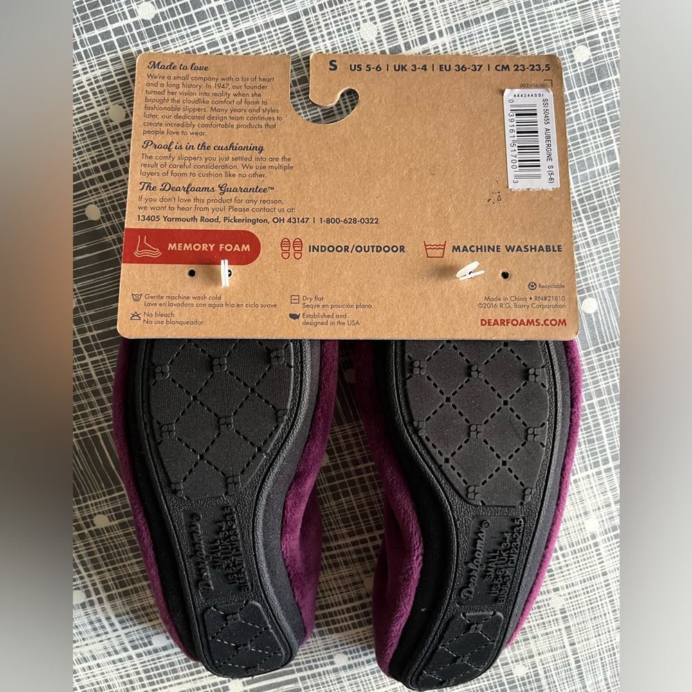 Dearfoams Purple/Magenta/Fuschia Women's Slippers NWT - Picture 2 of 2